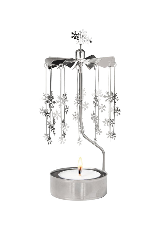 Silver Snowflakes Tealight Spinner