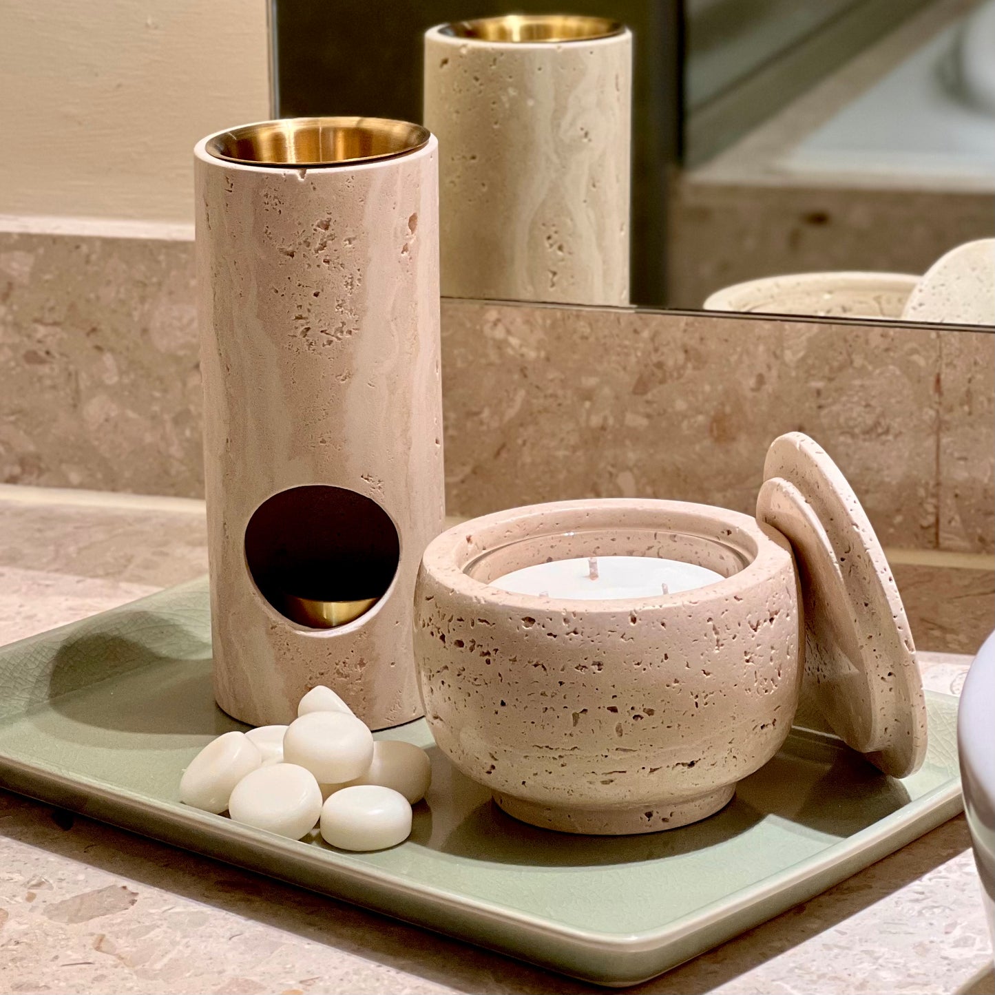 Travertine Oil & Wax Melt Burner