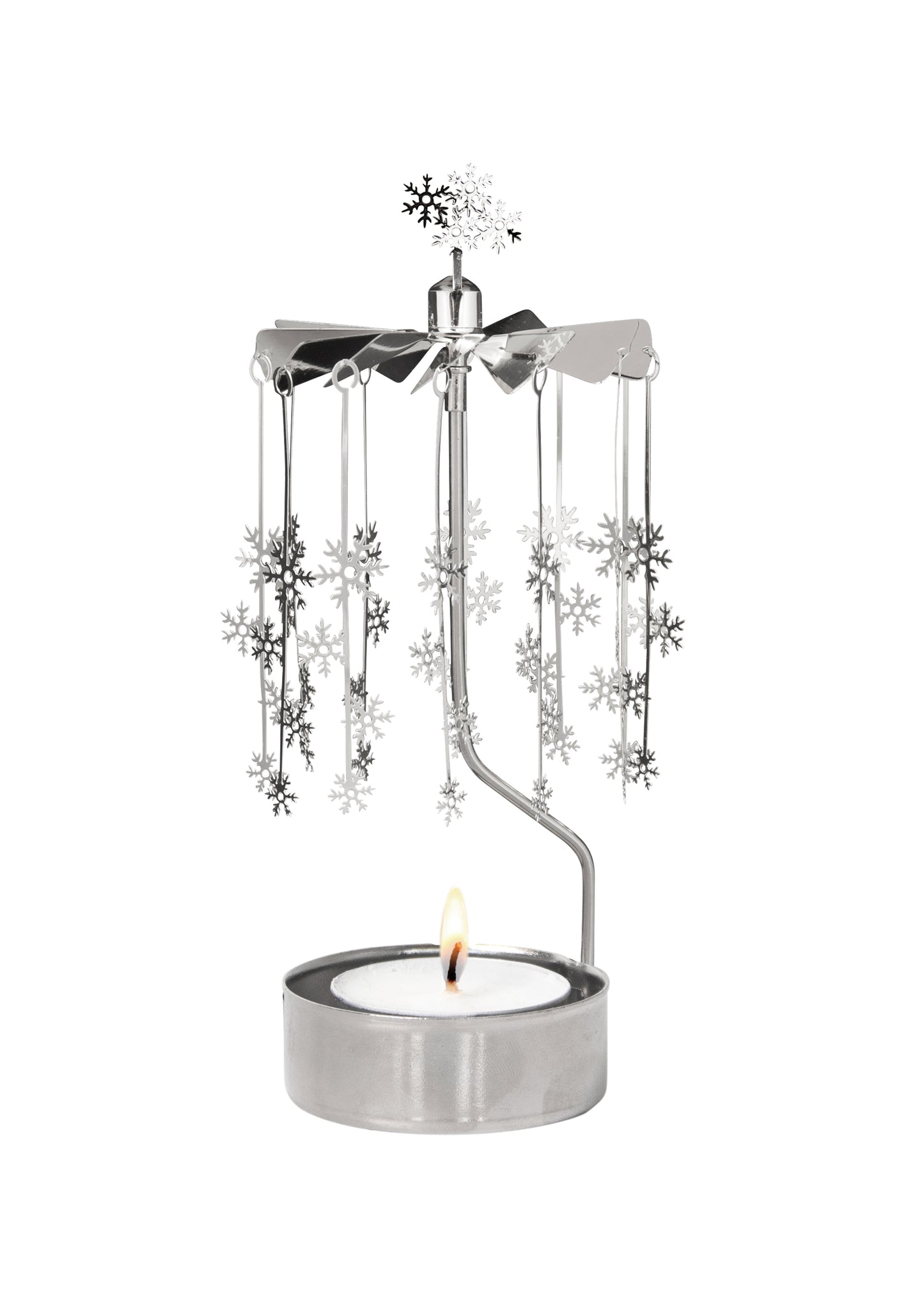 Silver Snowflakes Tealight Spinner