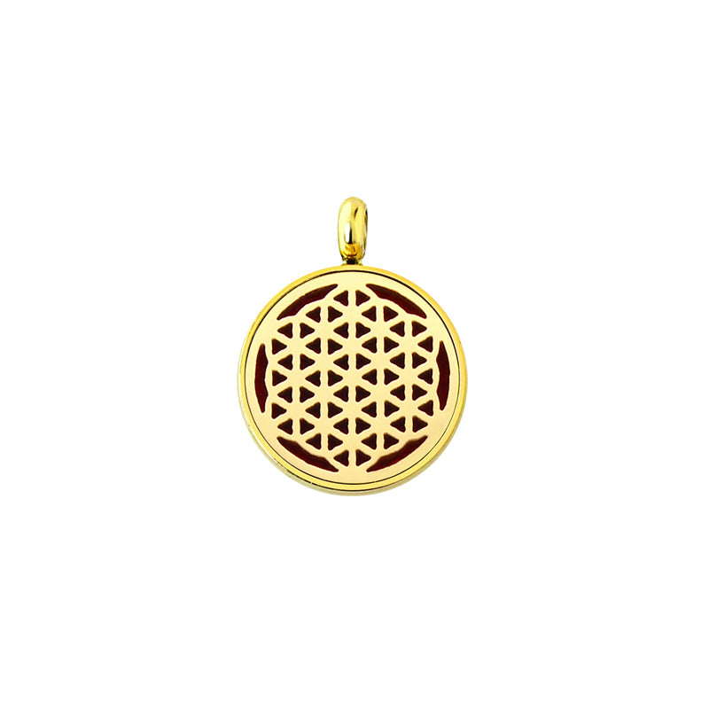 Gold Flower of Life Aroma Necklace by Aquilaria Port