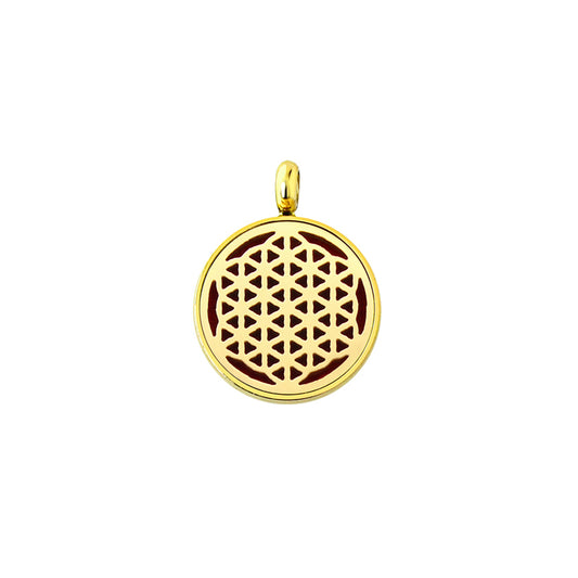 Gold Flower of Life Aroma Necklace by Aquilaria Port