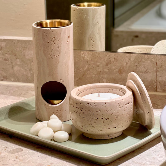Travertine Candle