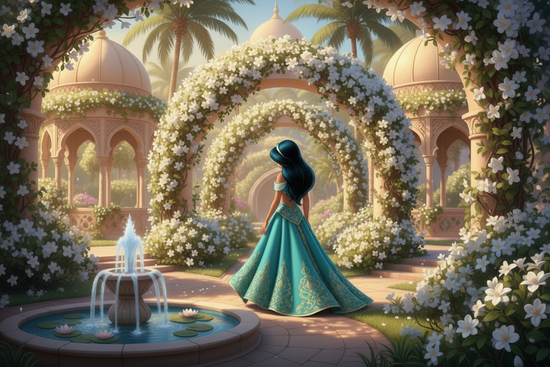 Turn the princess into a real princess's back instead of a cartoon 